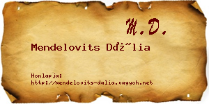 Mendelovits Dália névjegykártya